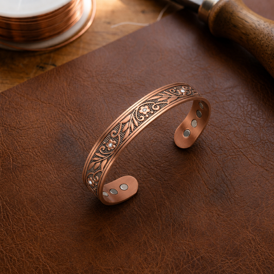 Mary's Sprig Copper Bracelet