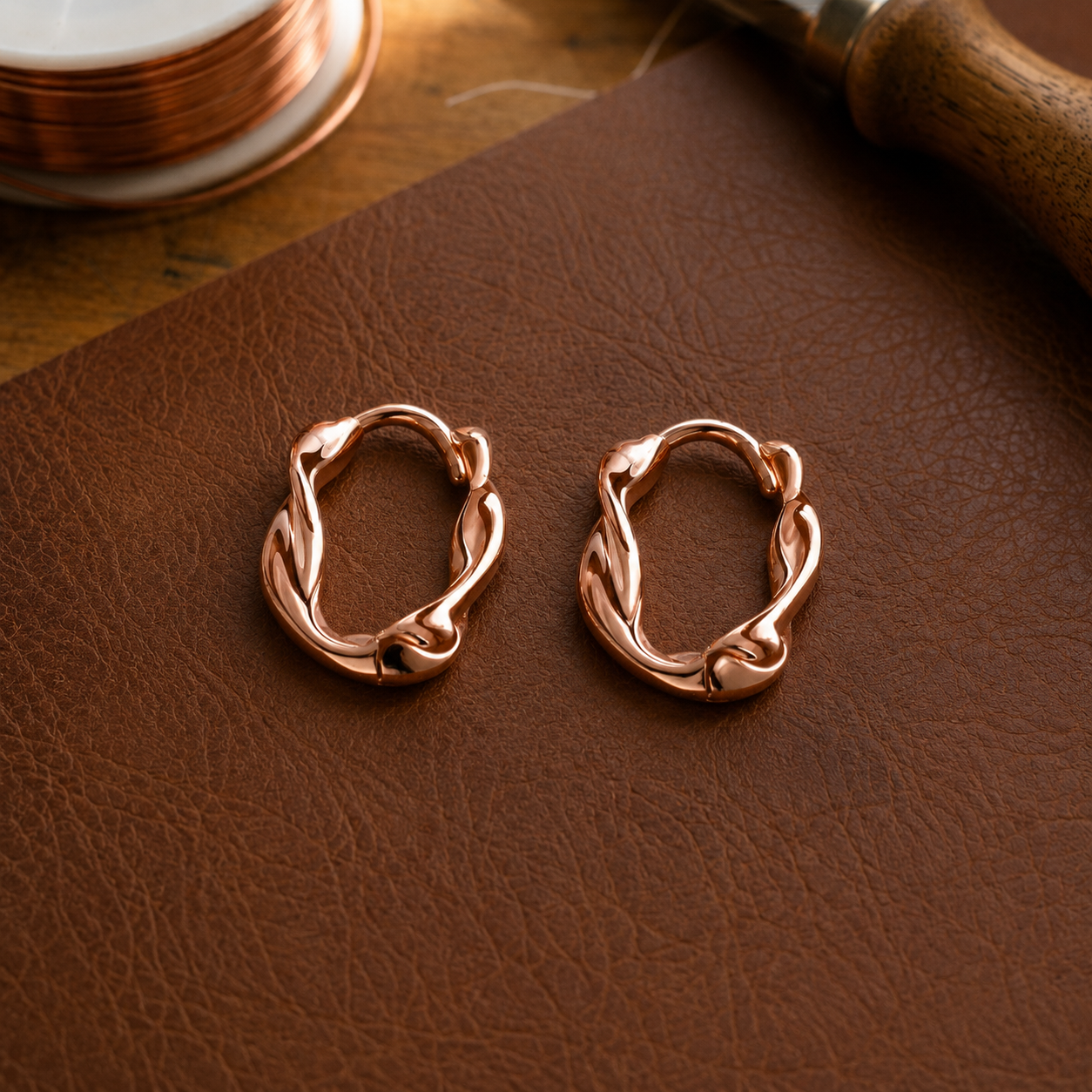 Mary's Swirl Copper Earrings