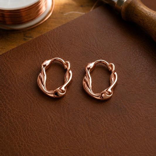 Mary's Swirl Copper Earrings