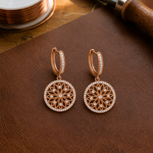 Mary's Mandala Copper Earrings