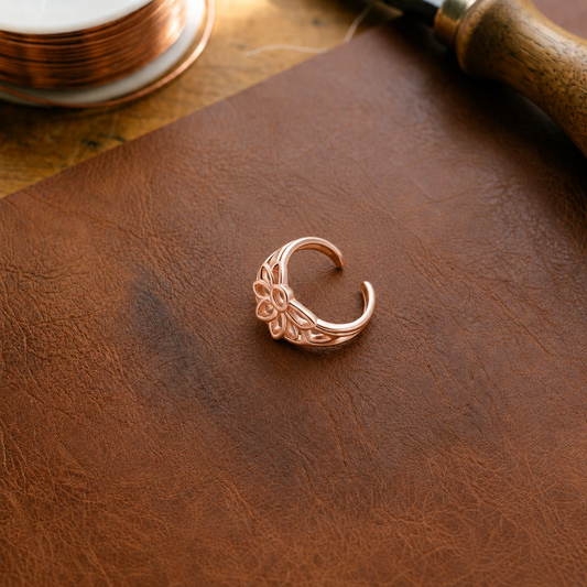 Mary's Petal Copper Toe Ring