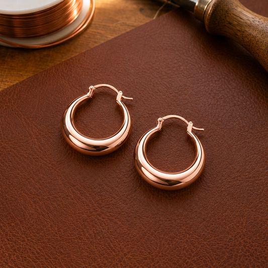 Mary's Hoop Copper Earrings