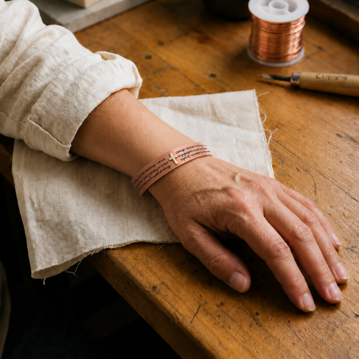 Mary's Creed Copper Bracelet