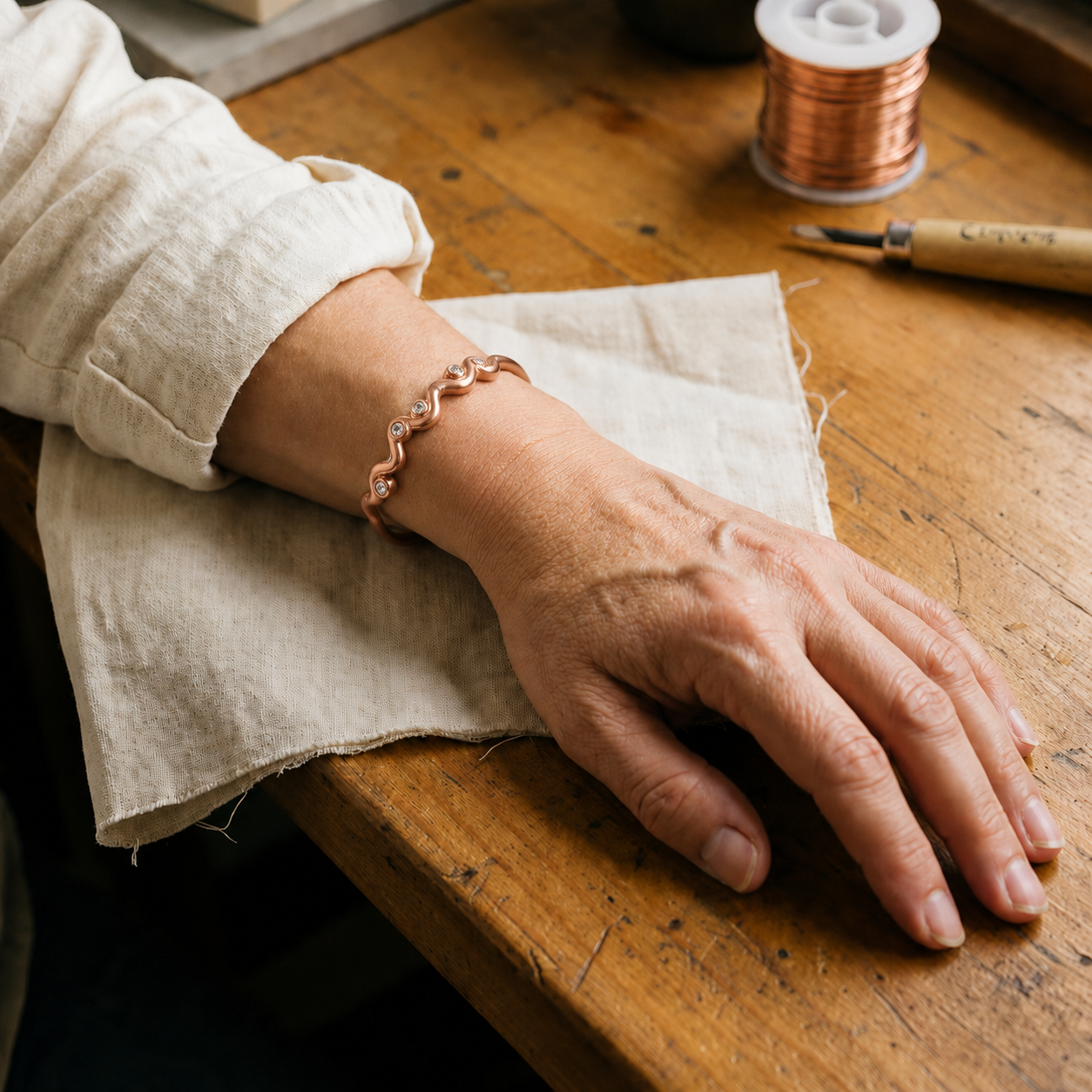 Mary's Ripple Copper Bracelet