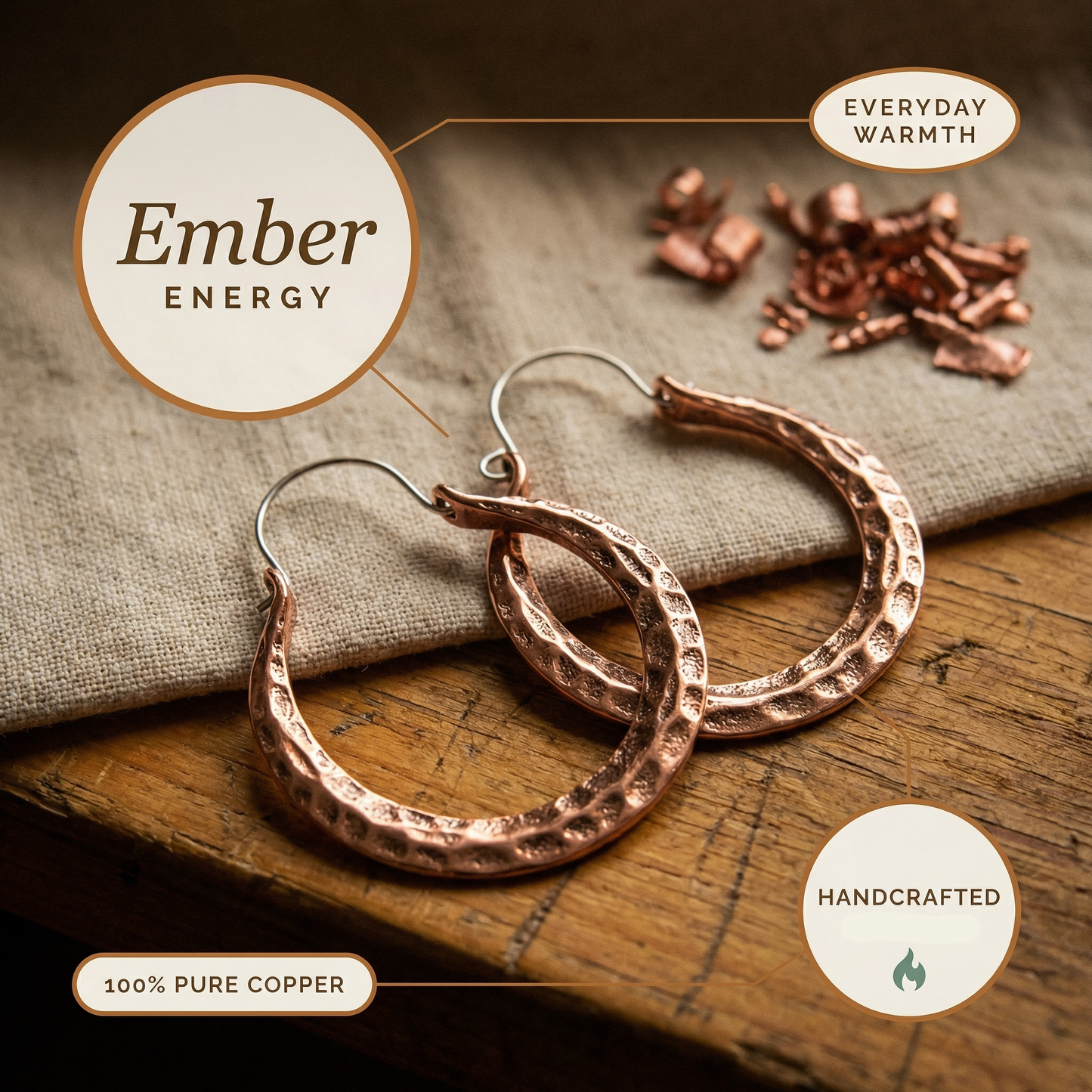 Mary's Ember Copper Earrings
