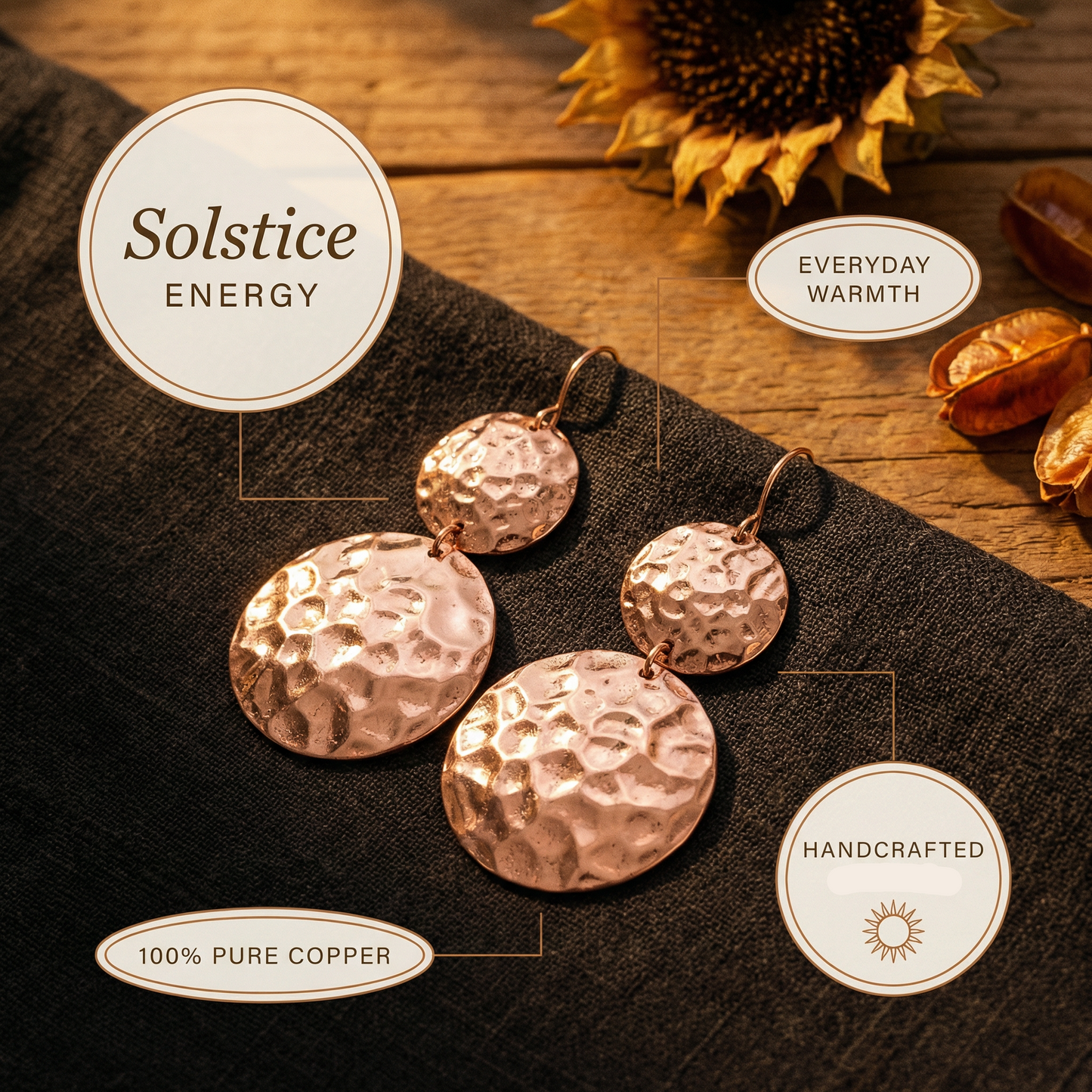 Mary's Solstice Copper Earrings