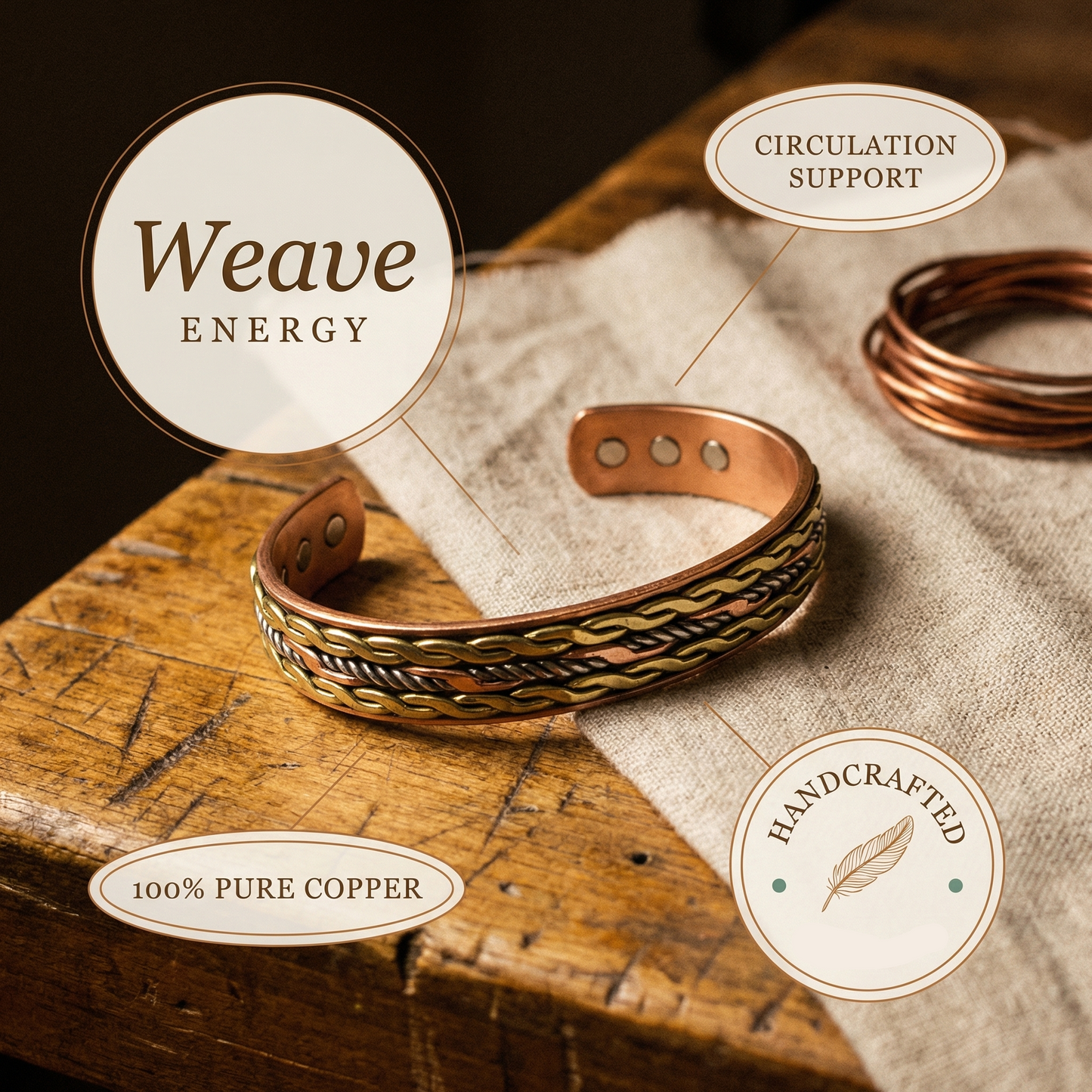 Mary's Weave Copper Bracelet