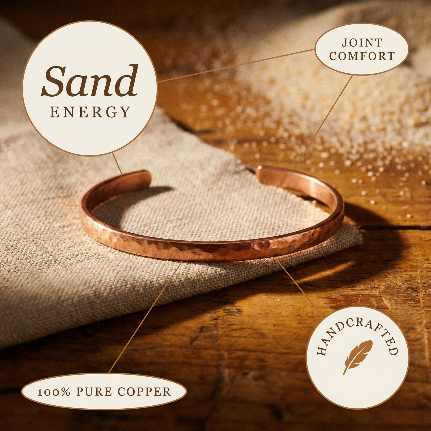 Mary's Sand Copper Anklet