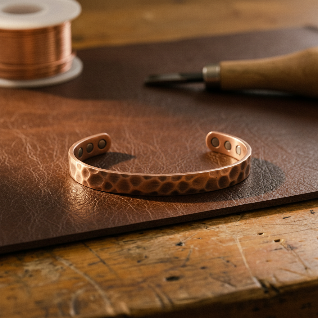 Mary's Furrow Copper Bracelet
