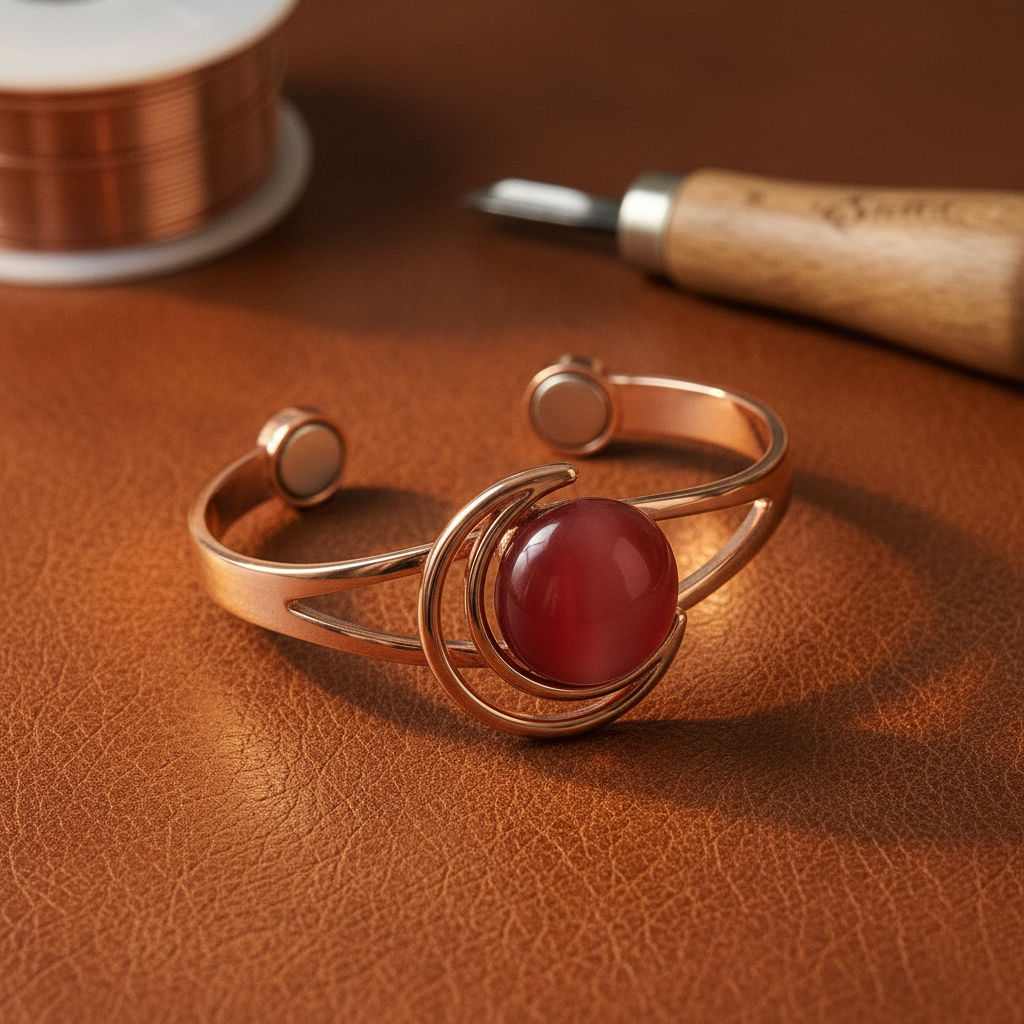 Mary's Sphere Pink Copper Bracelet