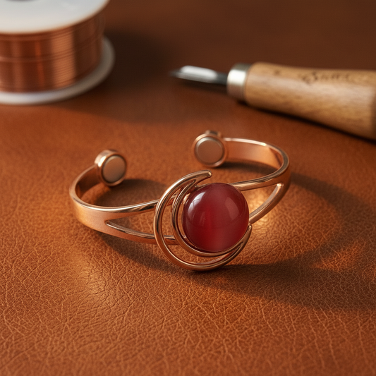 Mary's Sphere Pink Copper Bracelet