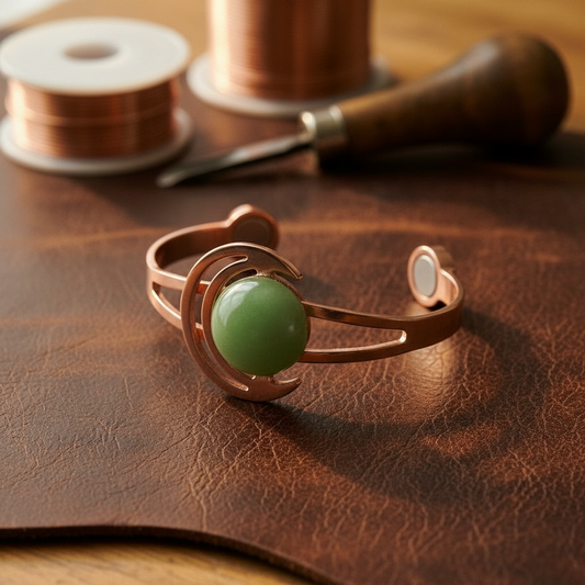 Mary's Sphere Green Copper Bracelet