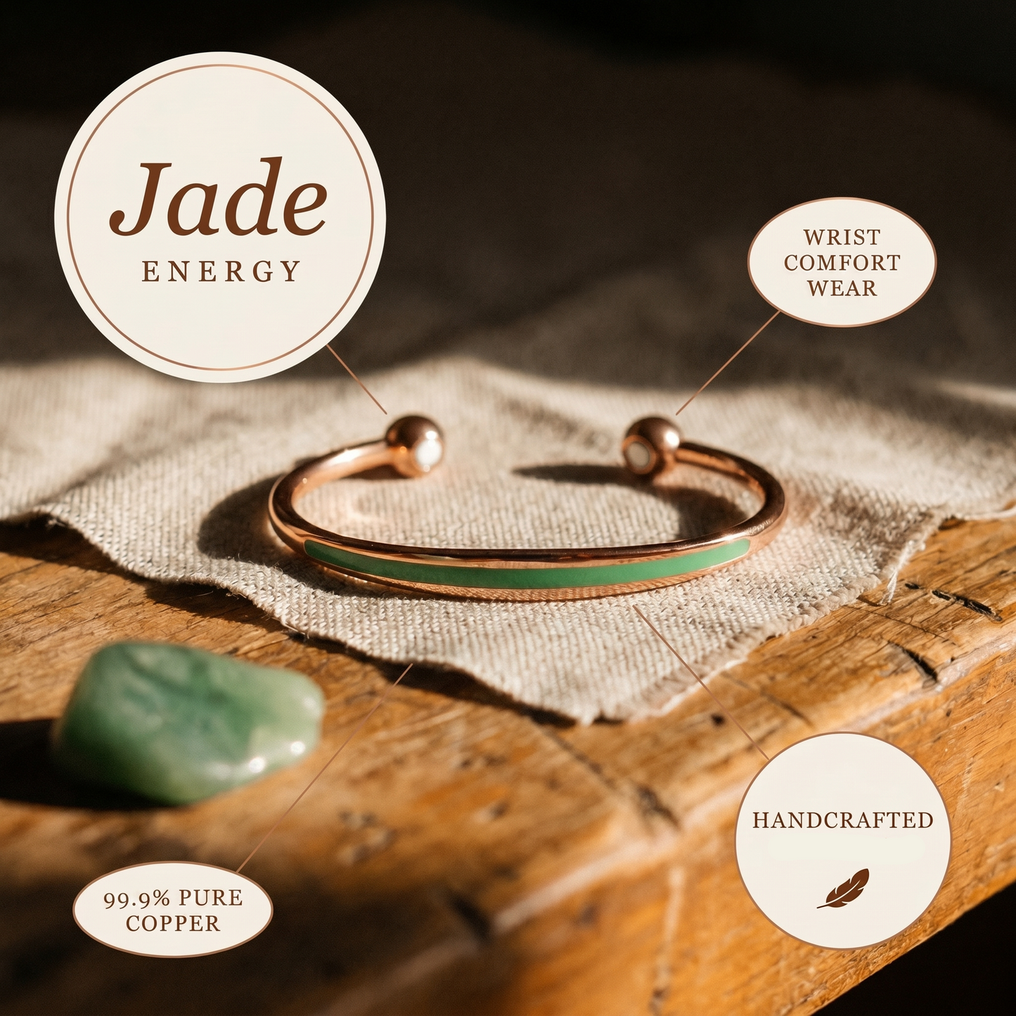 Mary's Jade Copper Bracelet