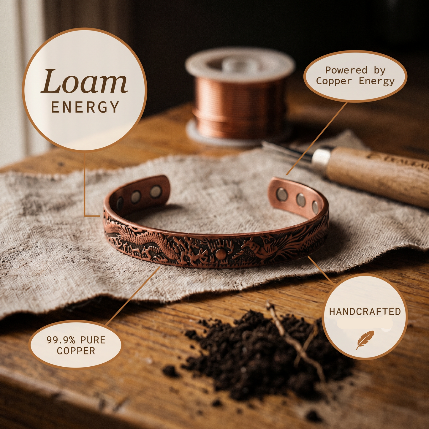 Mary's Loam Copper Bracelet