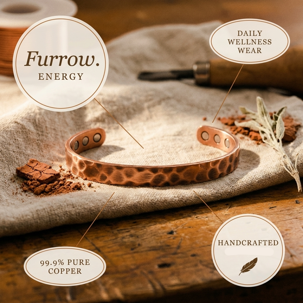 Mary's Furrow Copper Bracelet