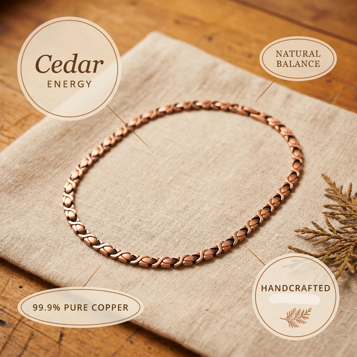 Mary's Cedar Copper Necklace